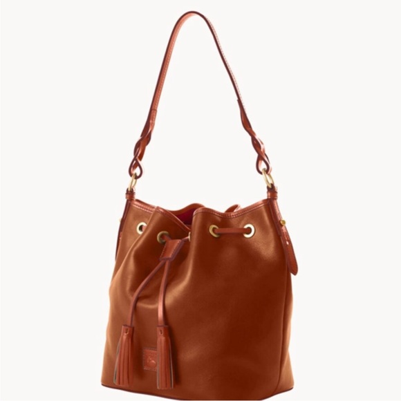 Dooney and Bourke Tasha Florentine Leather Drawstring Shoulder Bag Natural EUC - Picture 13 of 15